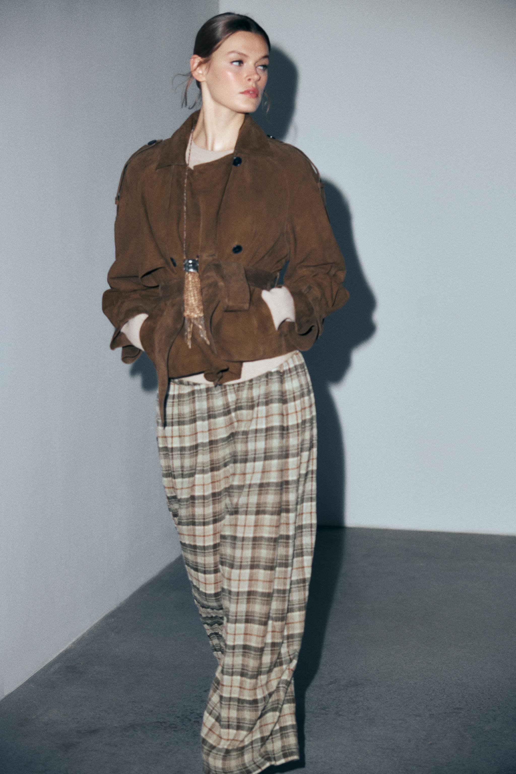 PLAID VOLUME PANTS ZW COLLECTION